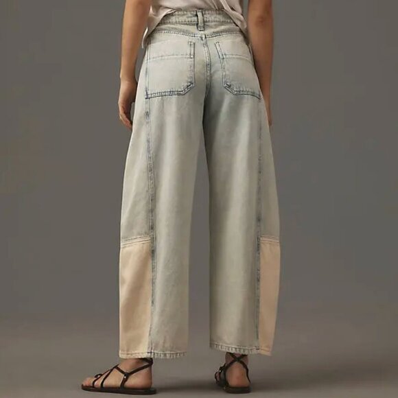 PILCRO The Kenna Mid-Rise Heritage Barrel Jeans in Blue Women's Sz 27 L - Picture 3 of 15